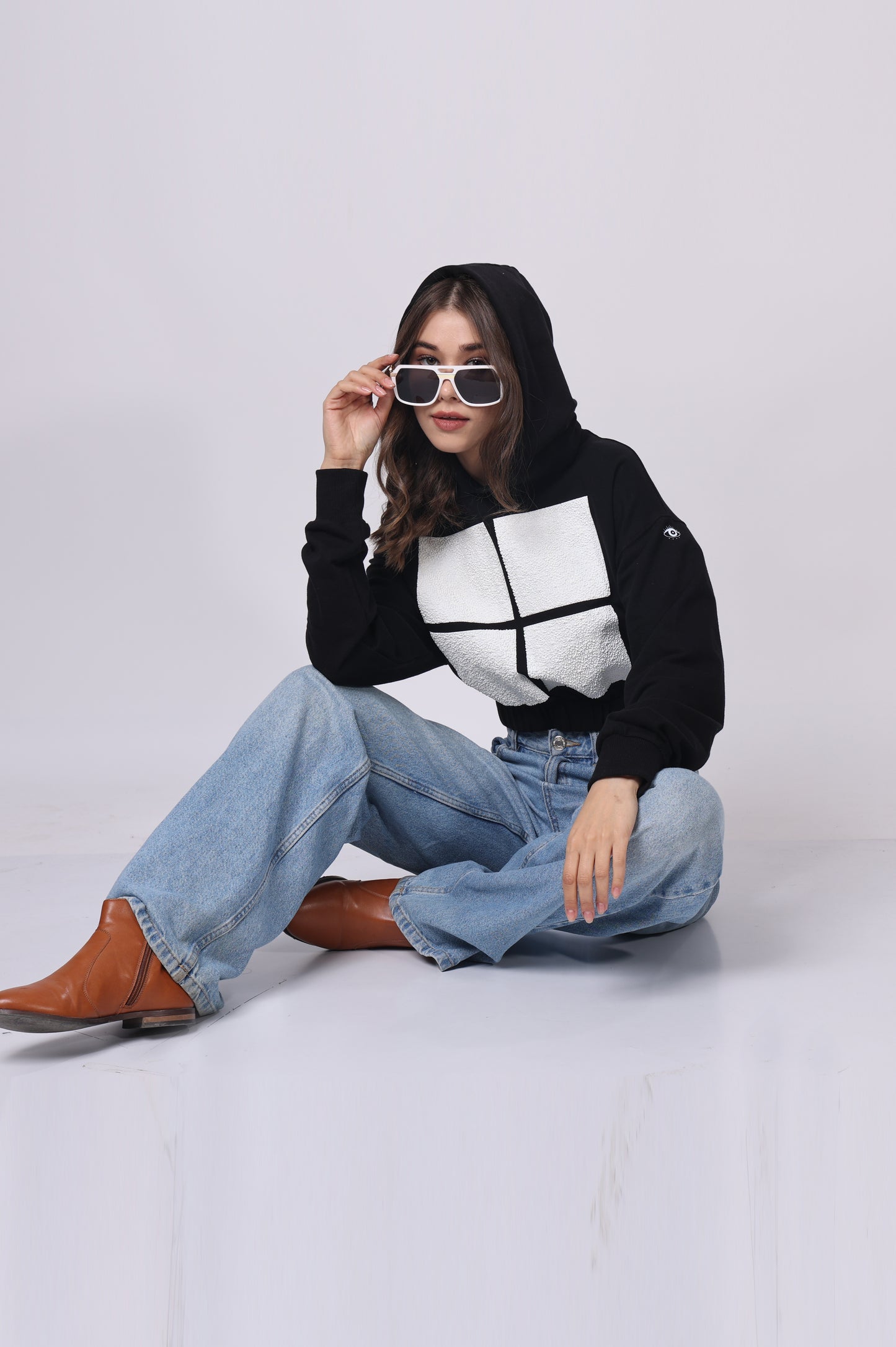 Puff Print Grid Hoodie