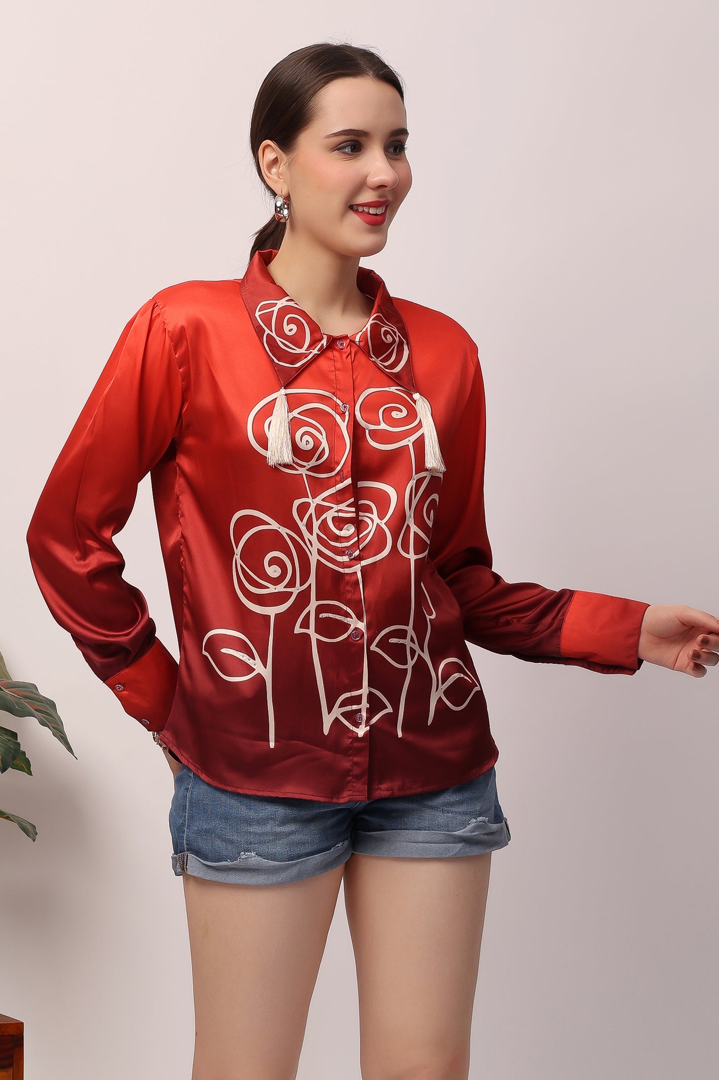 Red Rose Ombre Shirt