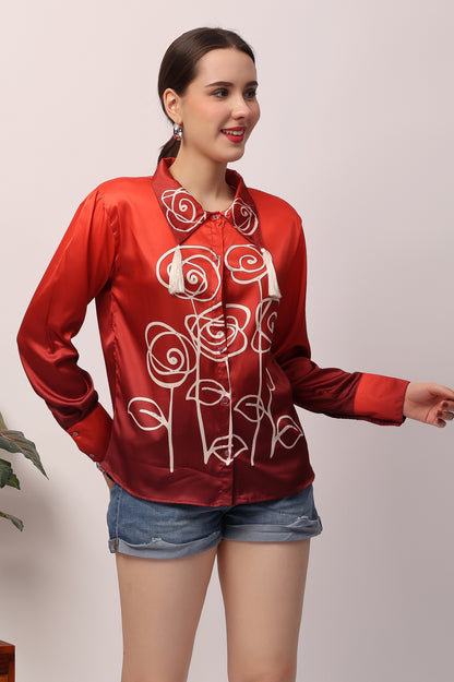 Red Rose Ombre Shirt
