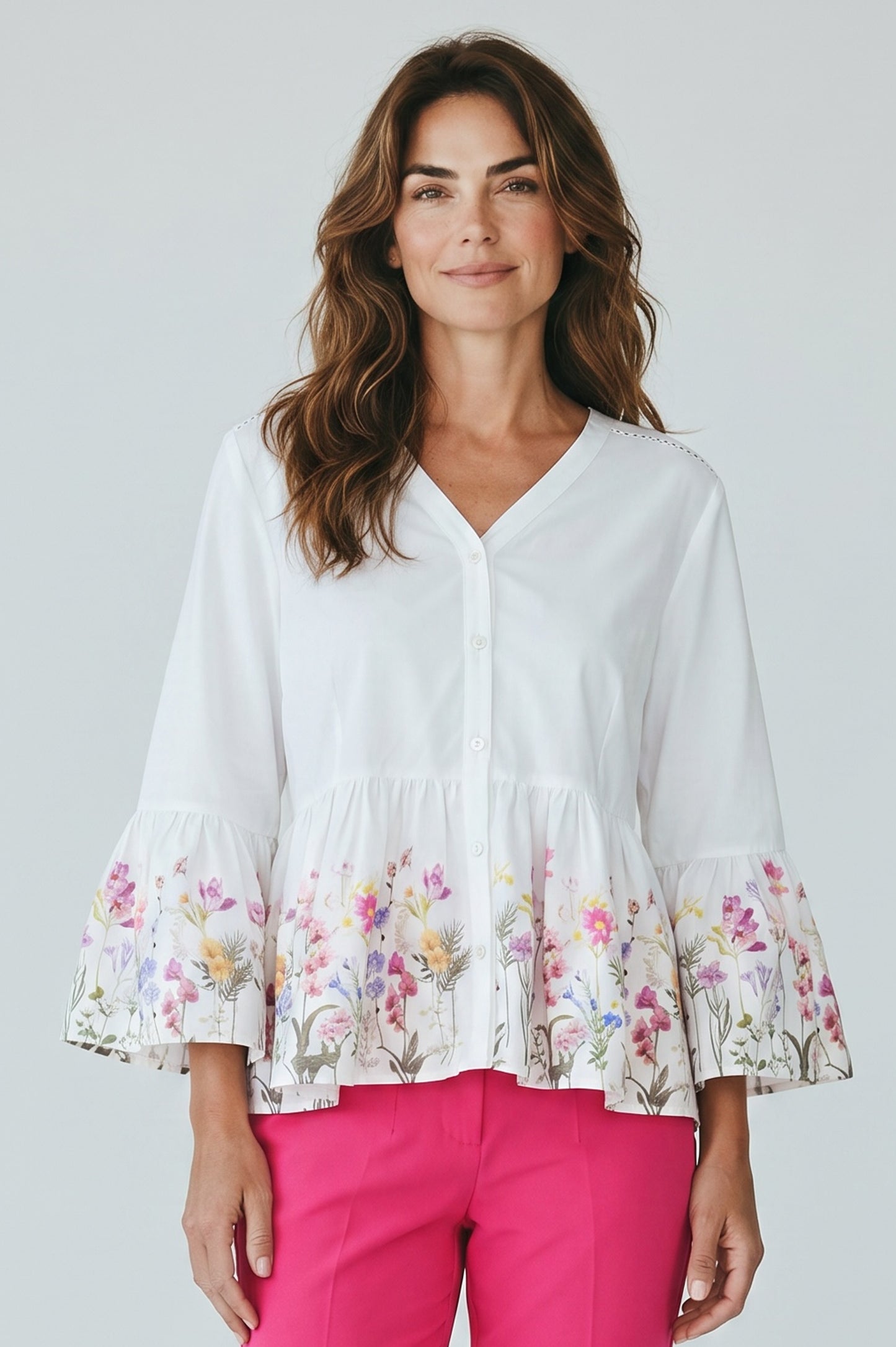 Floral Flare Sleeve Shirt