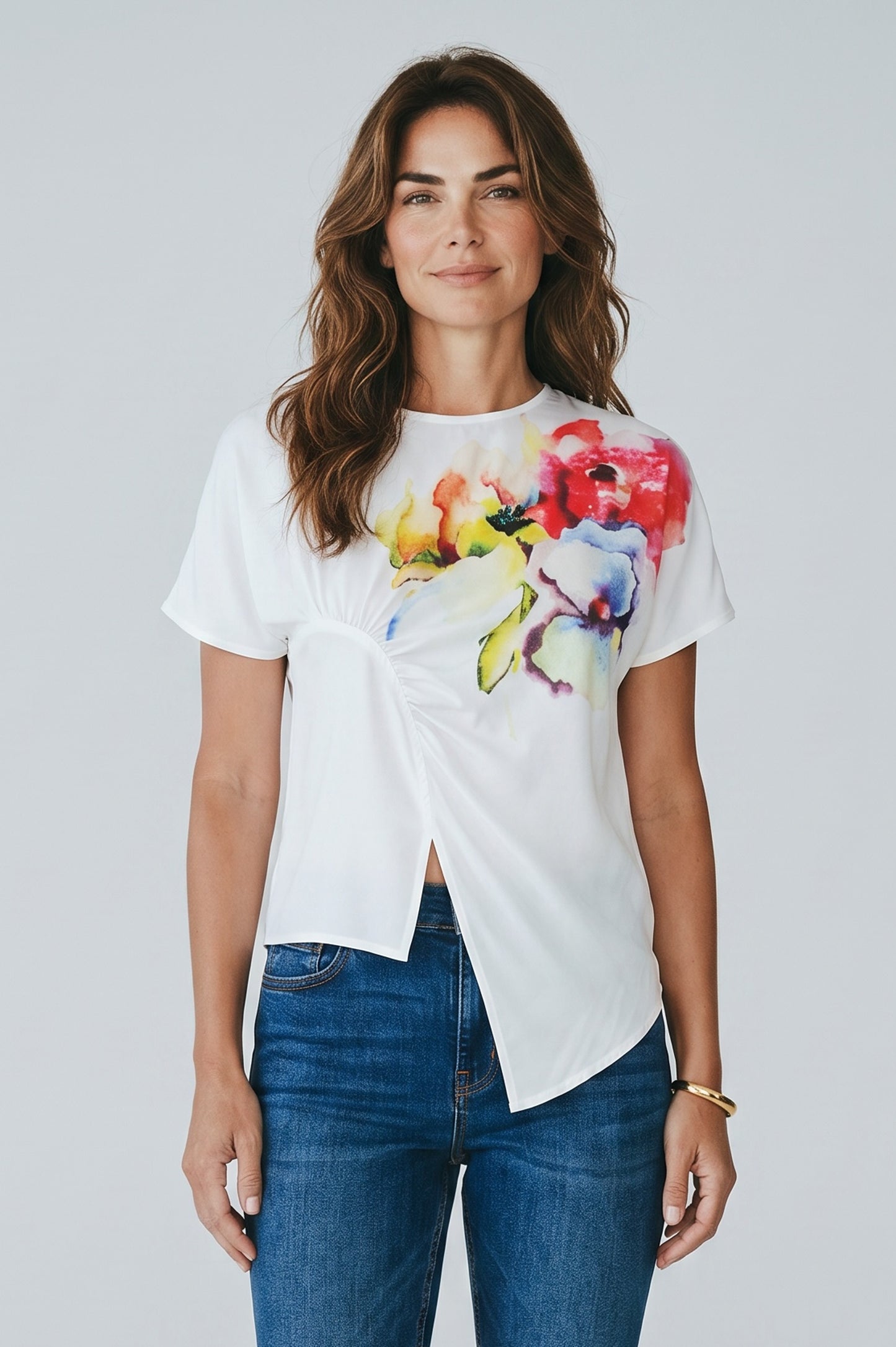 Asymmetric Floral Top