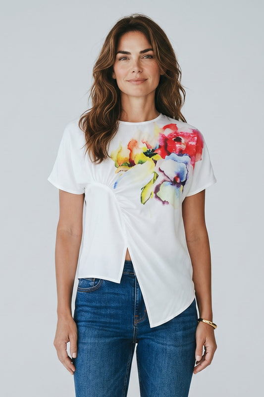 Asymmetric Floral Top