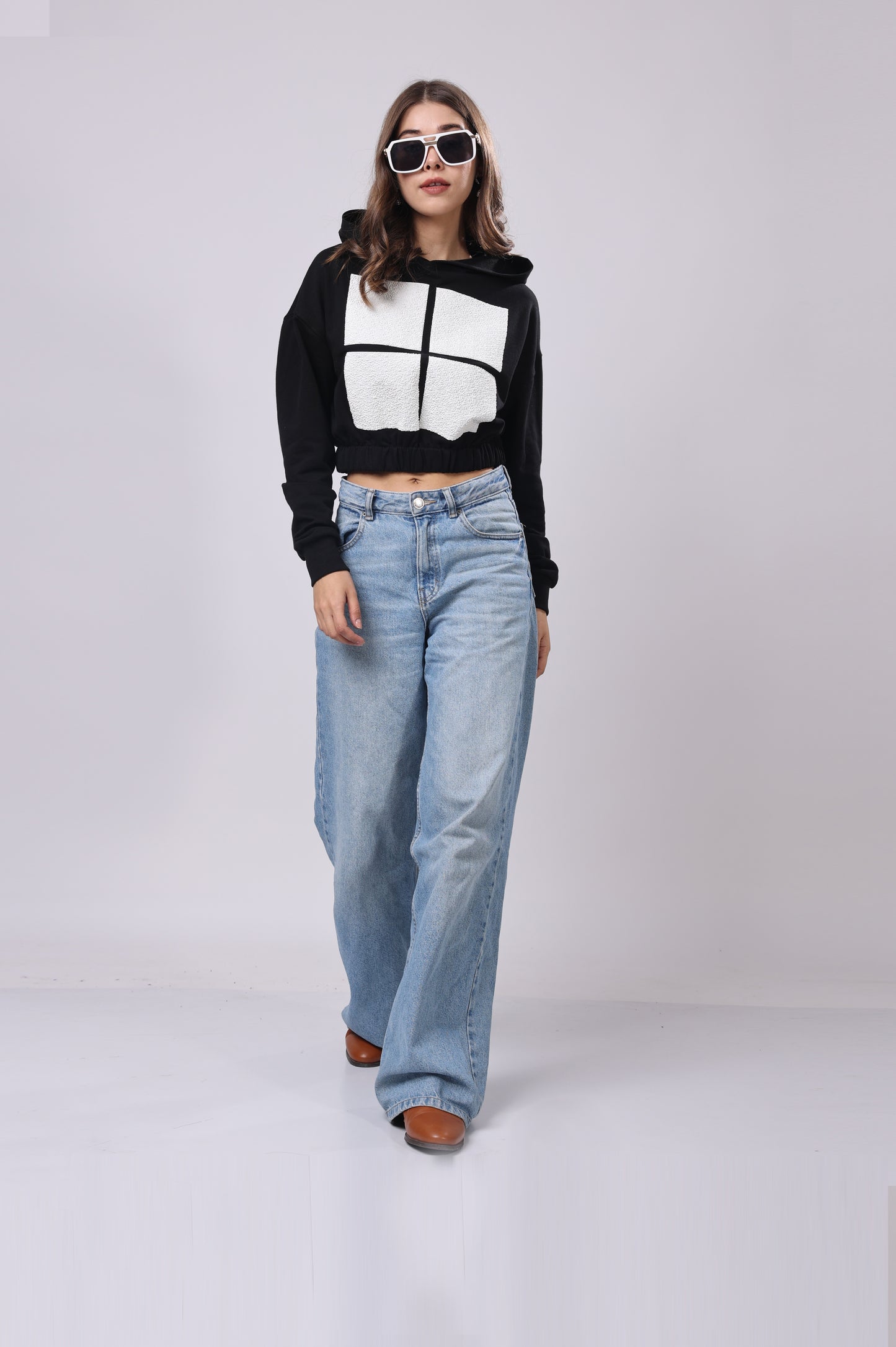 Puff Print Grid Hoodie