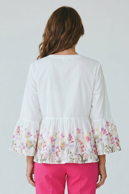 Floral Flare Sleeve Shirt