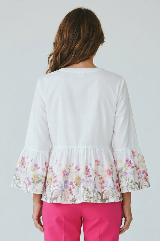 Floral Flare Sleeve Shirt