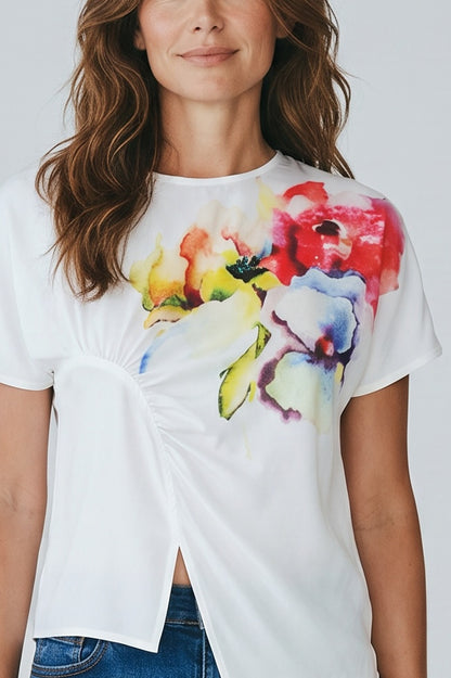 Asymmetric Floral Top