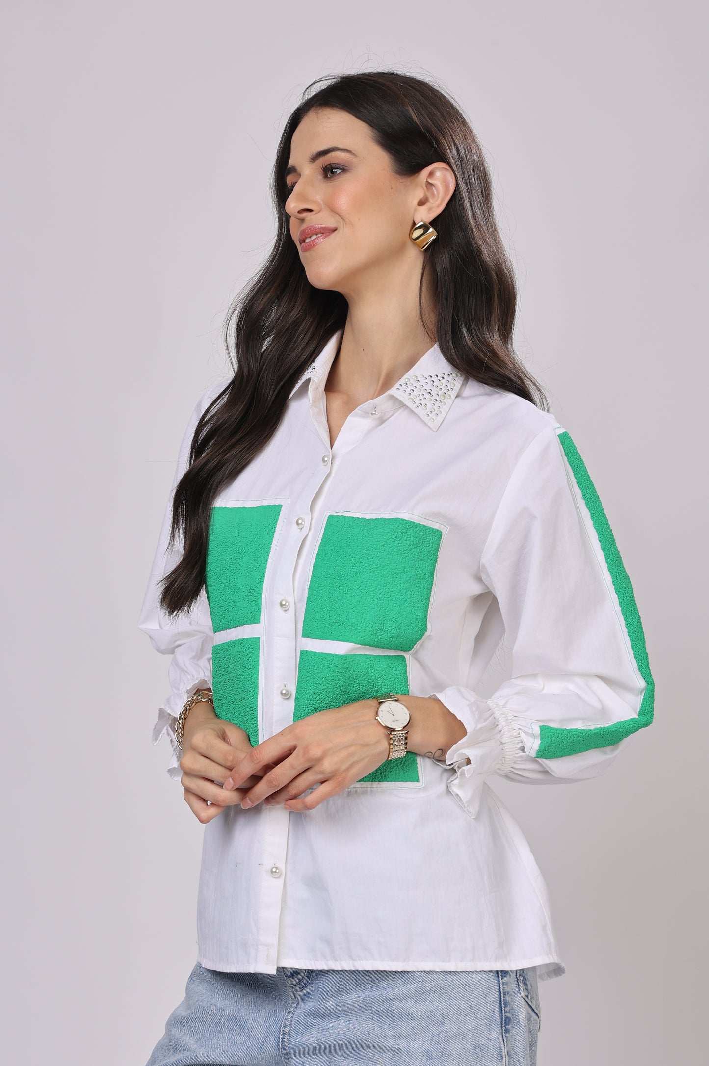 Puff Print Grid Shirt