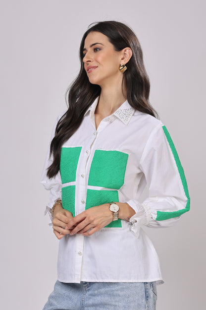 Puff Print Grid Shirt
