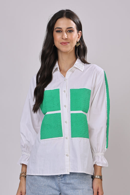 Puff Print Grid Shirt