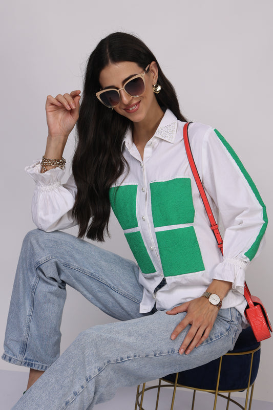 Puff Print Grid Shirt