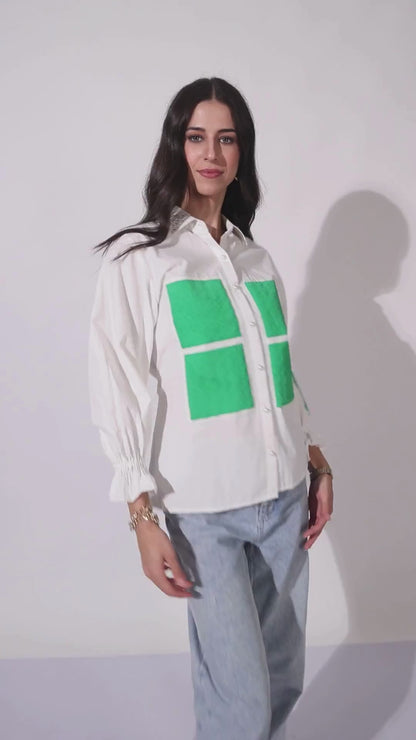 Puff Print Grid Shirt